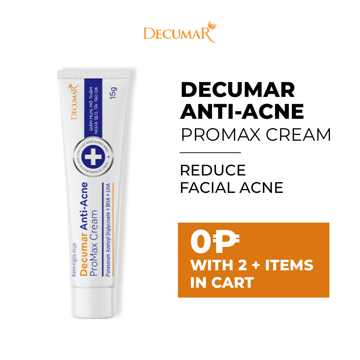 DECUMAR Anti-Acne Promax Cream 15g - Reduce facial acne