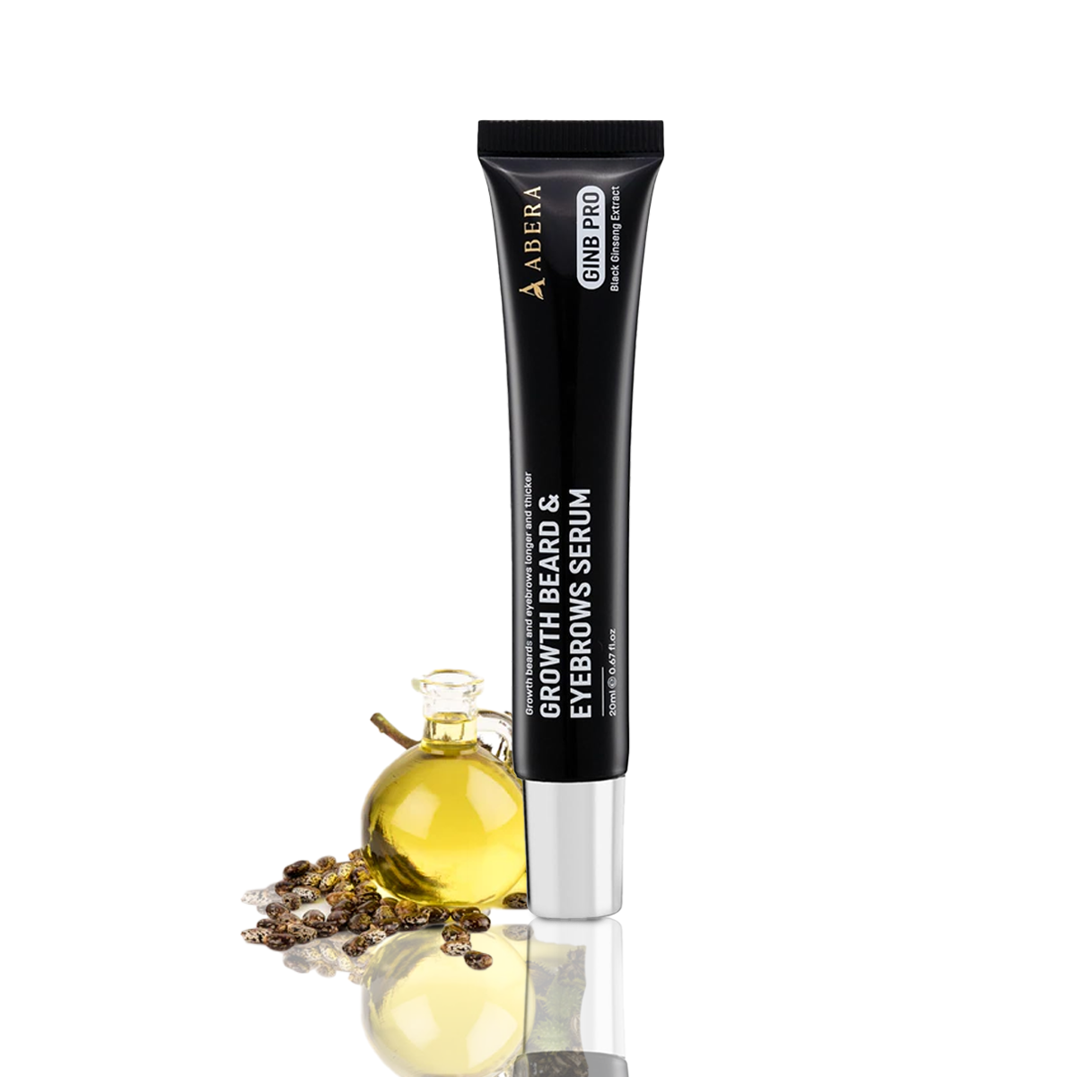ABERA Ginb Eyebrow Growth Serum for Women & Men, Growth Beard serum For Men– Natural Brow Enhancing Serum to Grow Thicker, Acetyl Tetrapeptide-3 Biotin & Castor Oil for Stronger, Thicker Beard